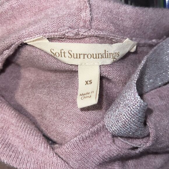 SOFT SURROUNDINGS Dusty Mauve Super Soft Hooded Sweater-XS - Picture 7 of 8